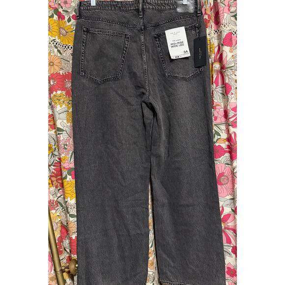 Rag & Bone The Logan Mid-Rise Wide Leg Featherweight Jeans Sz 34  NWT - Picture 4 of 5